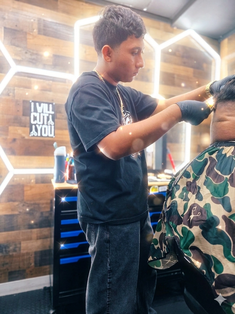 Ivan Roblero at Emmanuel's Barbershop